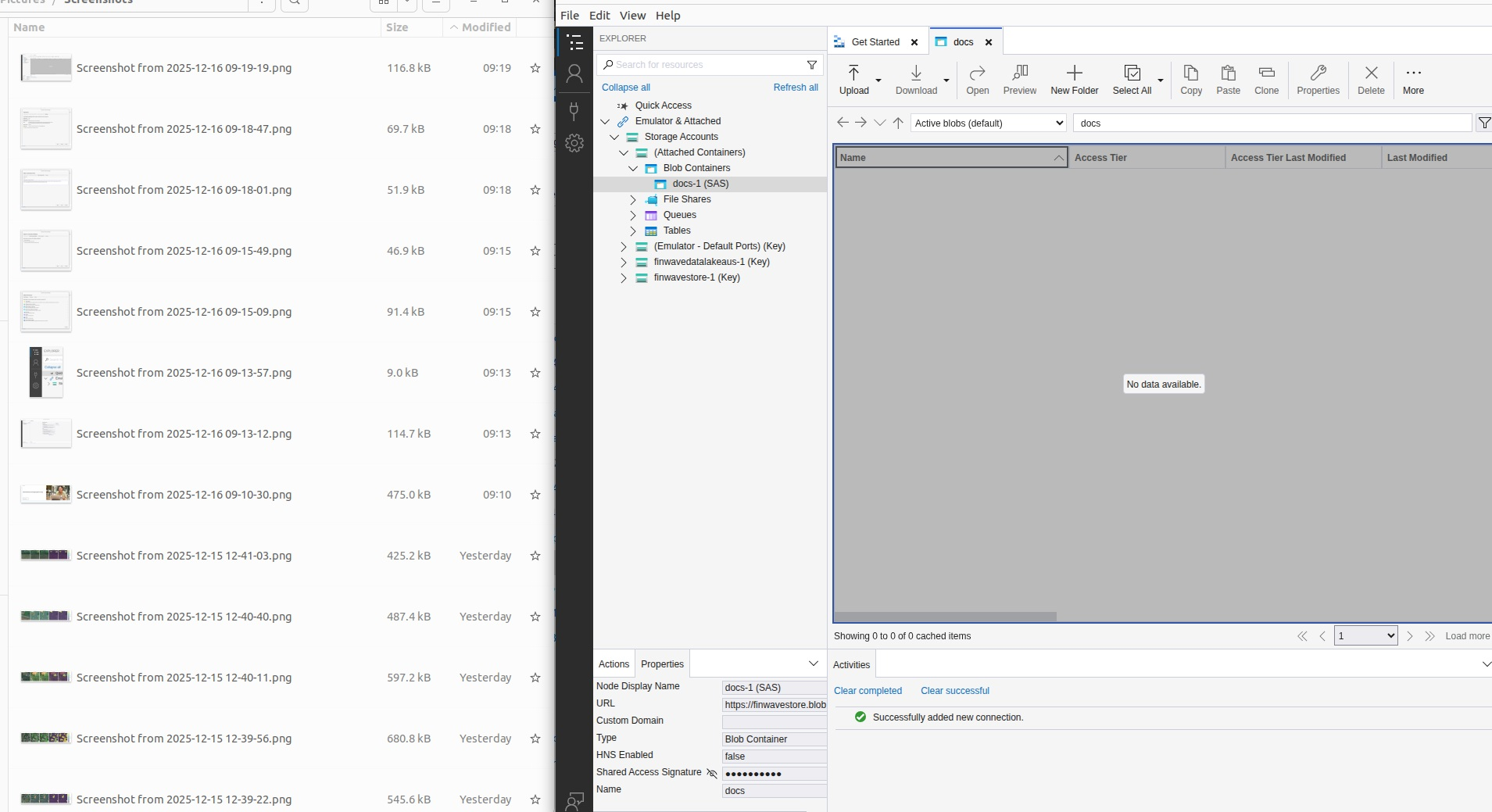 Drag and drop files into Storage Explorer